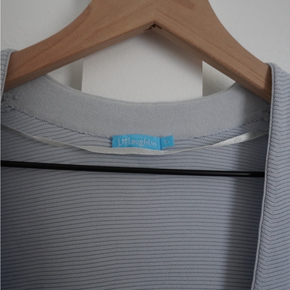 J. Mclaughlin Blue Ribbed Cardigan Sweater - Picture 2 of 3